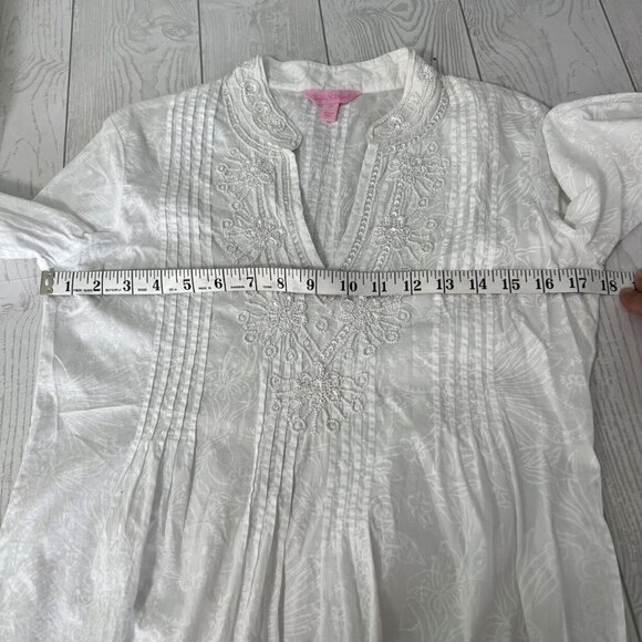 Lilly Pulitzer Sarasota Tunic Beaded Resort White - Picture 4 of 12